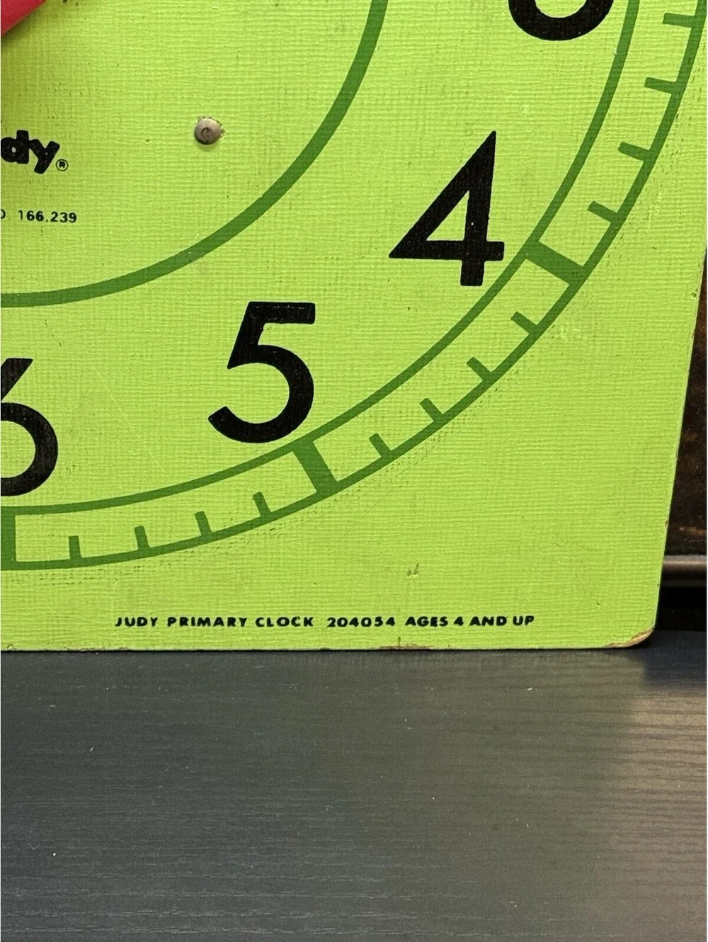 Vintage Judy Clock Primary Learning Educational Toy Wood Clock Rare Color